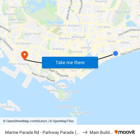 Marine Parade Rd - Parkway Parade (92049) to Main Building map