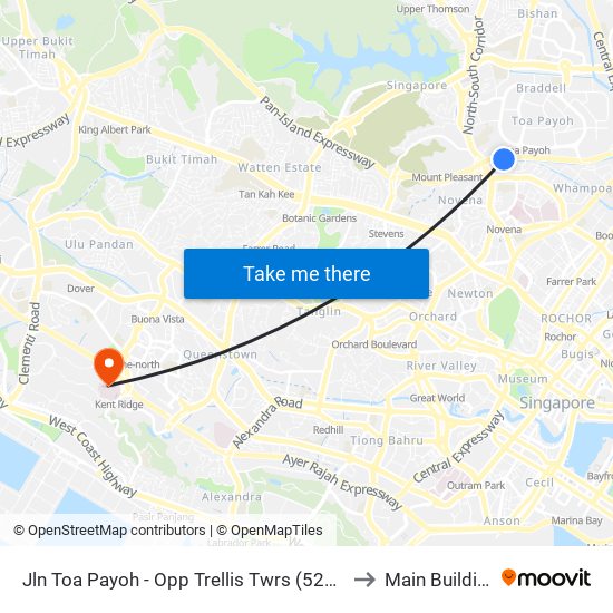 Jln Toa Payoh - Opp Trellis Twrs (52079) to Main Building map