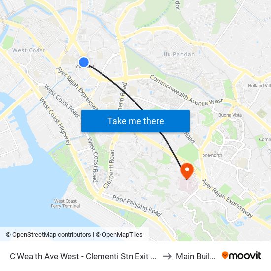 C'Wealth Ave West - Clementi Stn Exit A (17171) to Main Building map