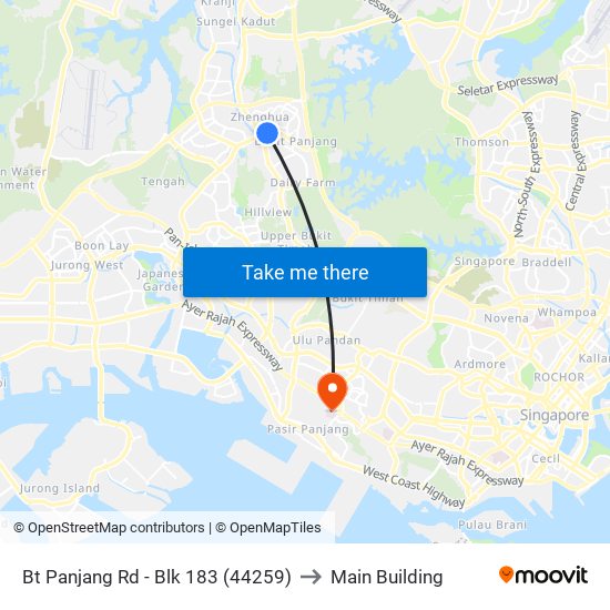 Bt Panjang Rd - Blk 183 (44259) to Main Building map