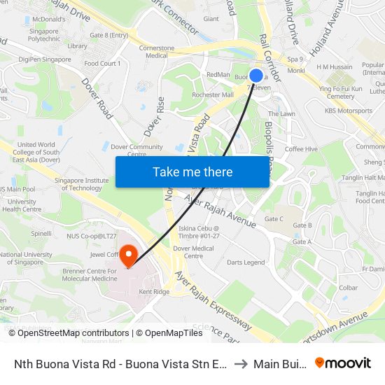 Nth Buona Vista Rd - Buona Vista Stn Exit D (11369) to Main Building map