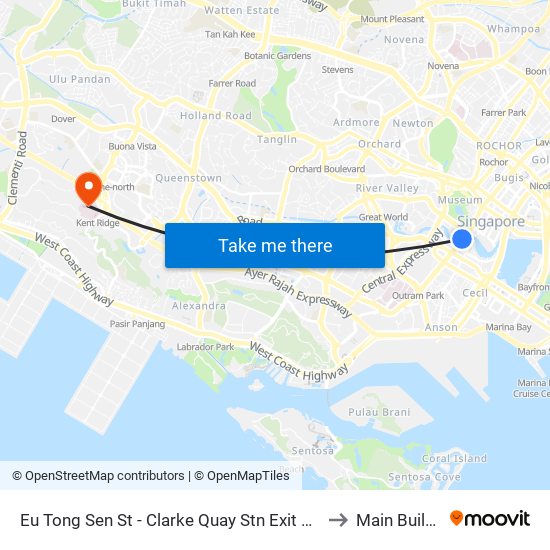 Eu Tong Sen St - Clarke Quay Stn Exit E (04222) to Main Building map