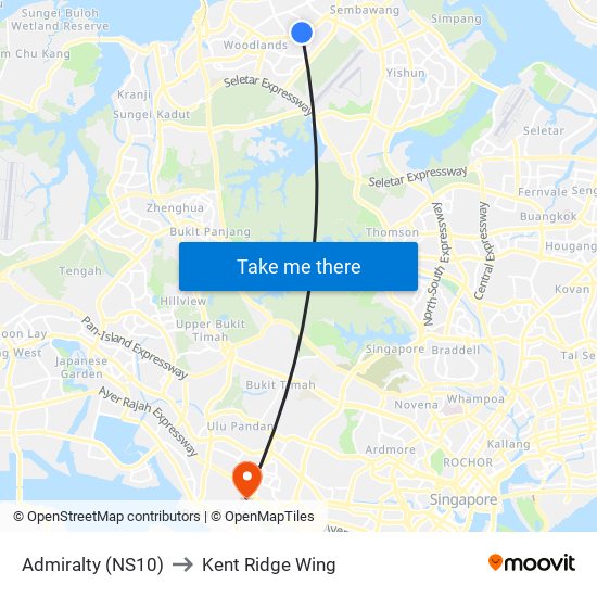 Admiralty (NS10) to Kent Ridge Wing map