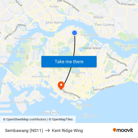 Sembawang (NS11) to Kent Ridge Wing map