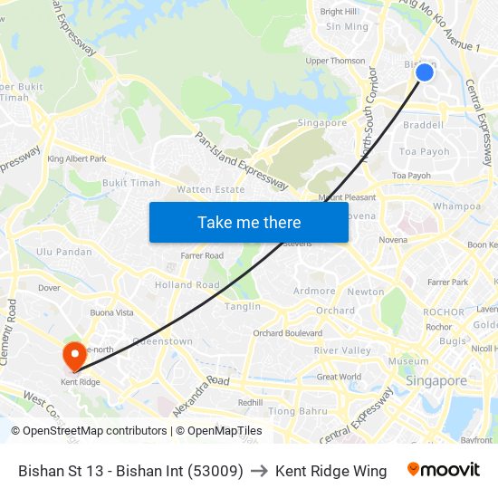 Bishan St 13 - Bishan Int (53009) to Kent Ridge Wing map