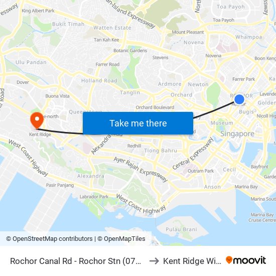 Rochor Canal Rd - Rochor Stn (07531) to Kent Ridge Wing map
