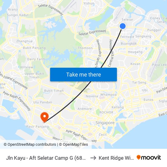 Jln Kayu - Aft Seletar Camp G (68119) to Kent Ridge Wing map