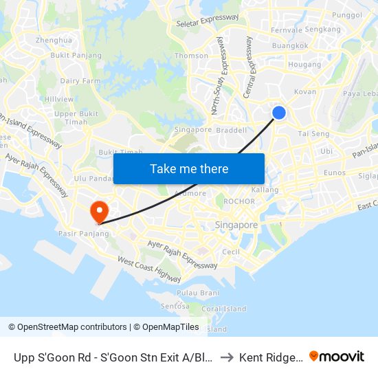 Upp S'Goon Rd - S'Goon Stn Exit A/Blk 413 (62139) to Kent Ridge Wing map