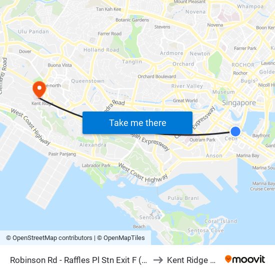 Robinson Rd - Raffles Pl Stn Exit F (03031) to Kent Ridge Wing map