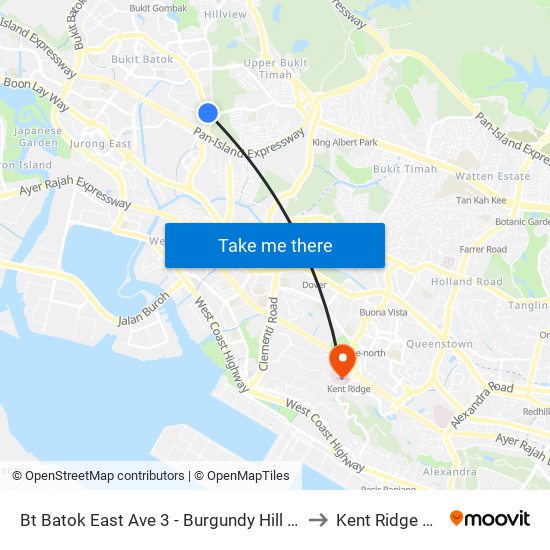 Bt Batok East Ave 3 - Burgundy Hill (42319) to Kent Ridge Wing map