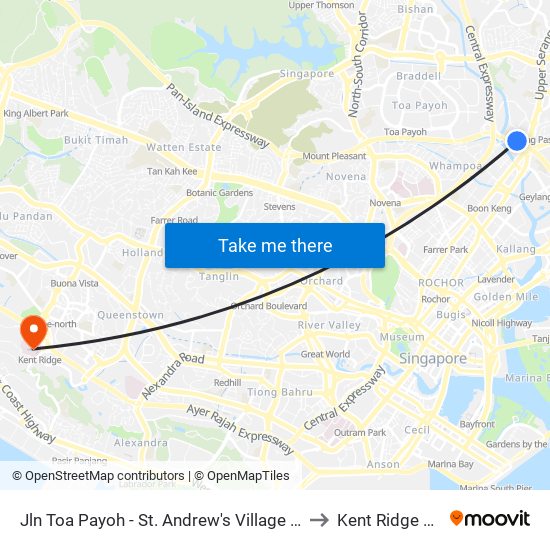 Jln Toa Payoh - St. Andrew's Village (60081) to Kent Ridge Wing map