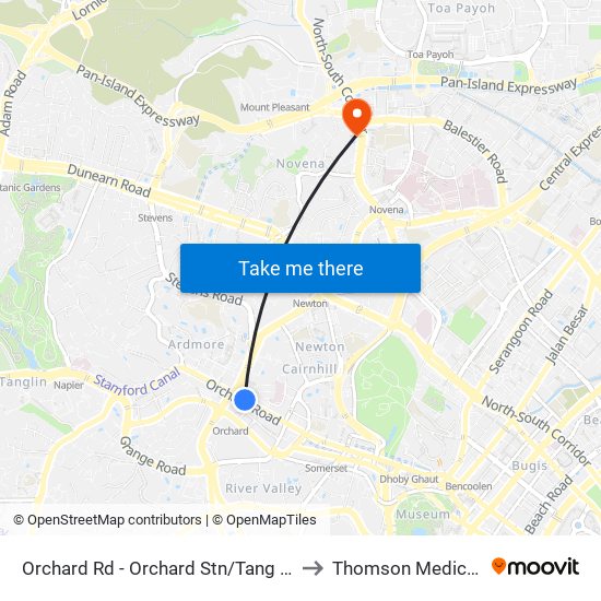 Orchard Rd - Orchard Stn/Tang Plaza (09047) to Thomson Medical Centre map