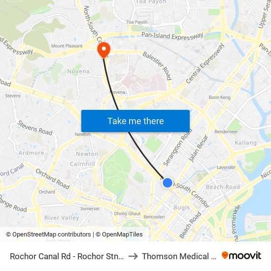 Rochor Canal Rd - Rochor Stn (07531) to Thomson Medical Centre map