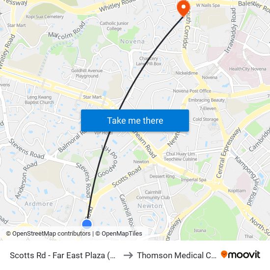 Scotts Rd - Far East Plaza (09219) to Thomson Medical Centre map