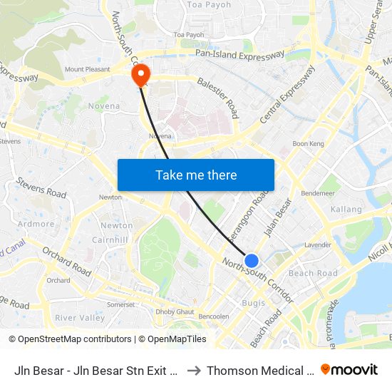 Jln Besar - Jln Besar Stn Exit A (07529) to Thomson Medical Centre map