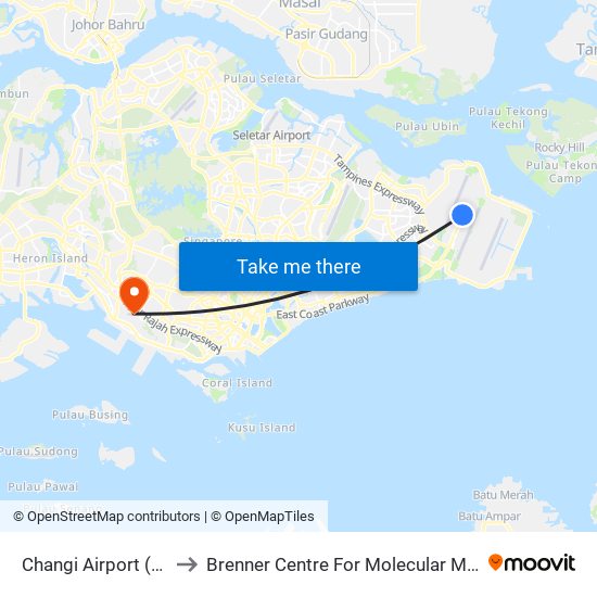 Changi Airport (CG2) to Brenner Centre For Molecular Medicine map