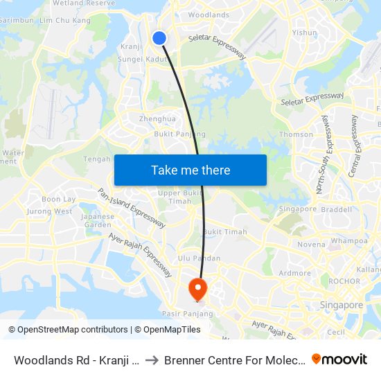 Woodlands Rd - Kranji Stn (45139) to Brenner Centre For Molecular Medicine map