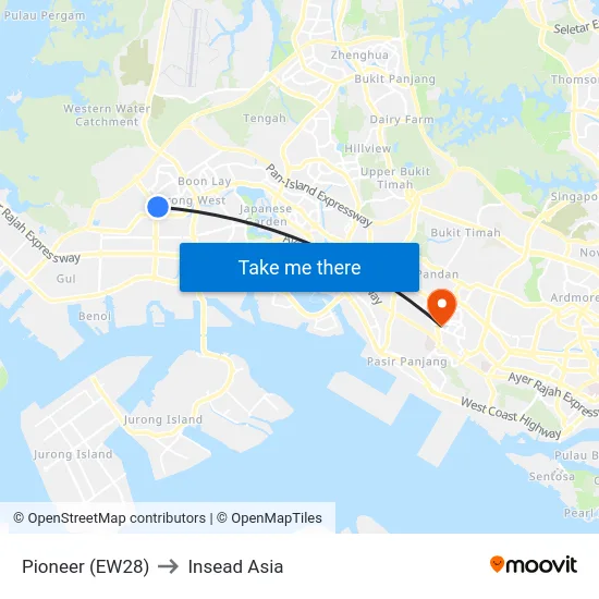 Pioneer (EW28) to Insead Asia map