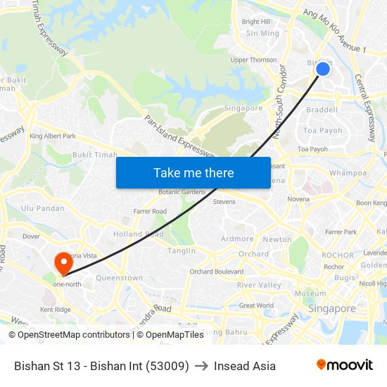 Bishan St 13 - Bishan Int (53009) to Insead Asia map