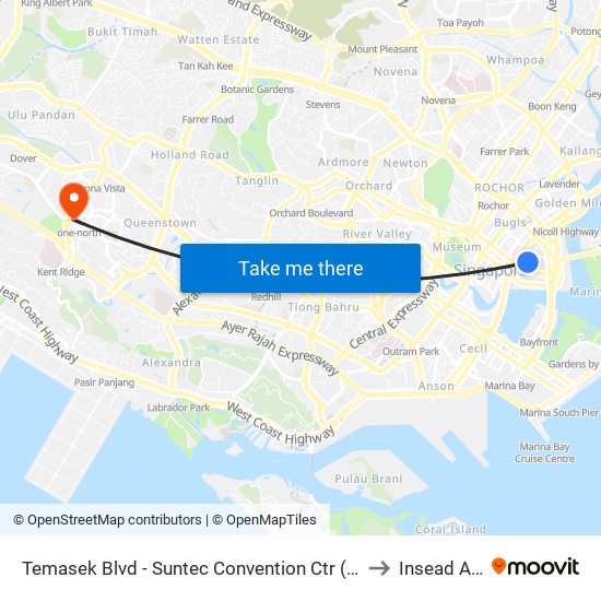 Temasek Blvd - Suntec Convention Ctr (02151) to Insead Asia map