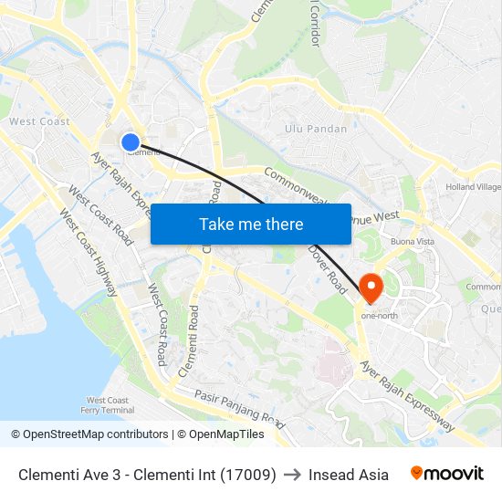 Clementi Ave 3 - Clementi Int (17009) to Insead Asia map