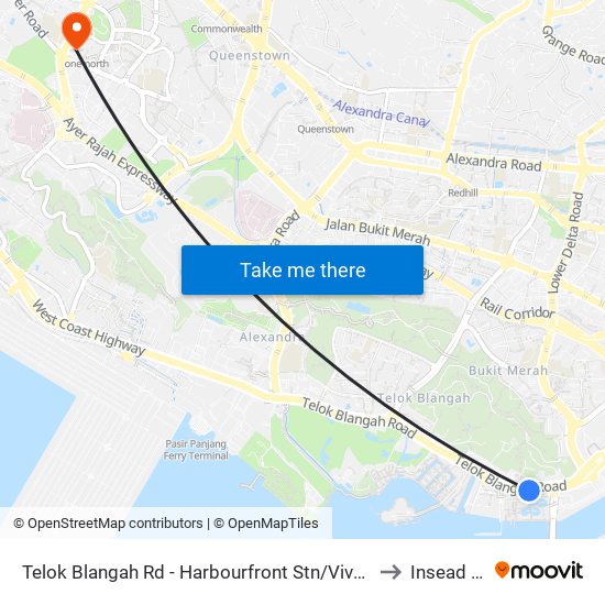 Telok Blangah Rd - Harbourfront Stn/Vivocity (14141) to Insead Asia map