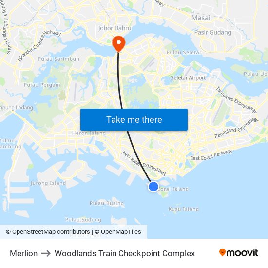 Merlion to Woodlands Train Checkpoint Complex map