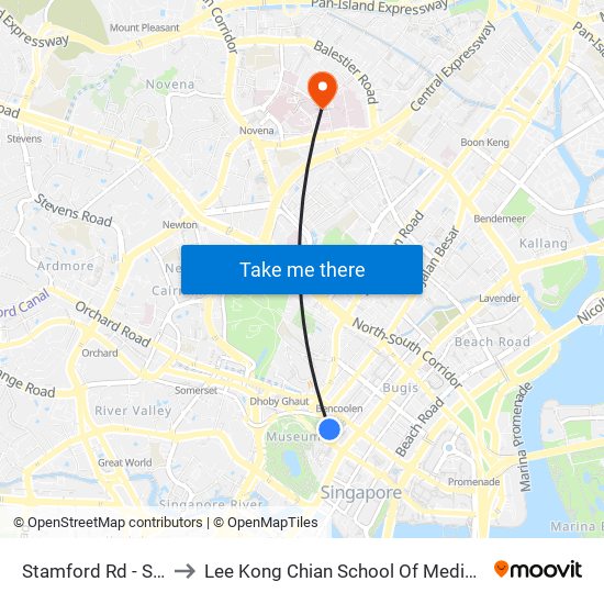Stamford Rd - Smu (04121) to Lee Kong Chian School Of Medicine (Novena Campus) map