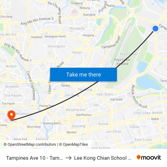 Tampines Ave 10 - Tampines Wafer Fab Pk (75351) to Lee Kong Chian School Of Medicine (Novena Campus) map