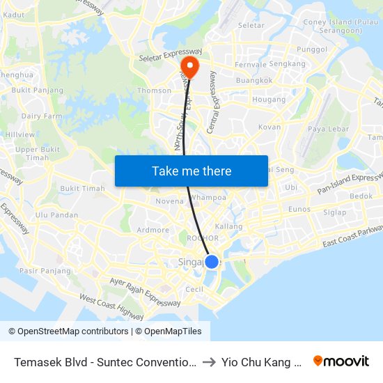 Temasek Blvd - Suntec Convention Ctr (02151) to Yio Chu Kang Stadium map