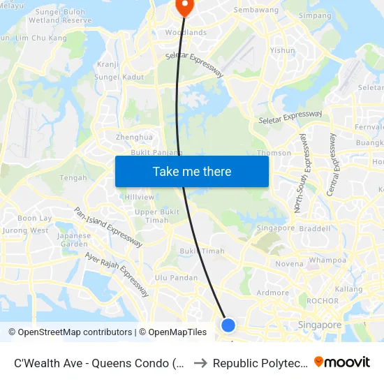 C'Wealth Ave - Queens Condo (11131) to Republic Polytechnic map