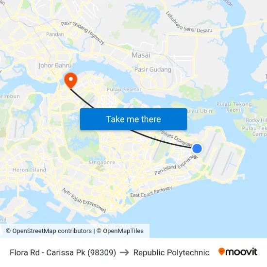 Flora Rd - Carissa Pk (98309) to Republic Polytechnic map