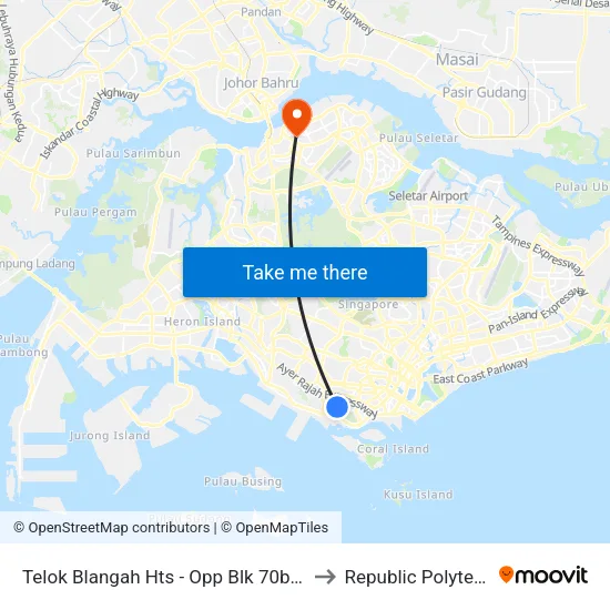 Telok Blangah Hts - Opp Blk 70b (14331) to Republic Polytechnic map
