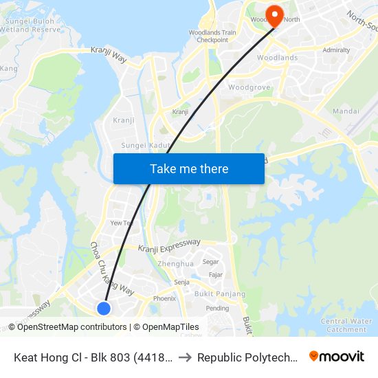 Keat Hong Cl - Blk 803 (44189) to Republic Polytechnic map