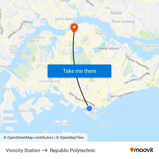 Vivocity Station to Republic Polytechnic map