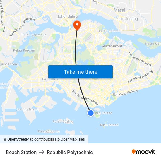 Beach Station to Republic Polytechnic map