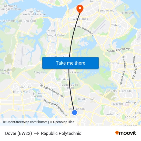 Dover (EW22) to Republic Polytechnic map