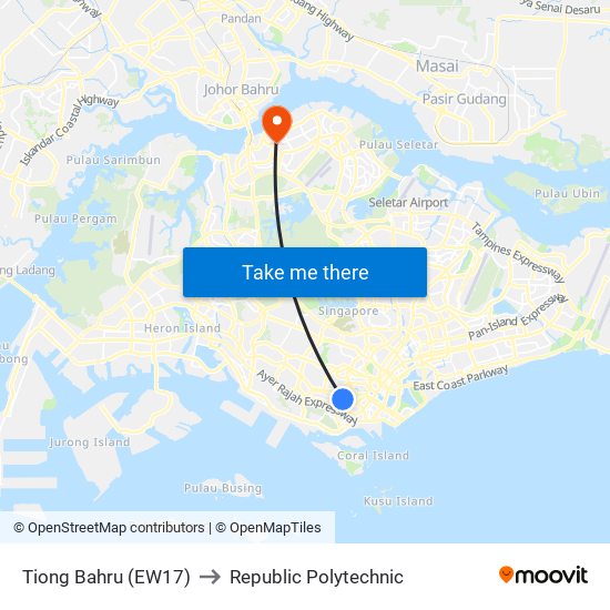 Tiong Bahru (EW17) to Republic Polytechnic map