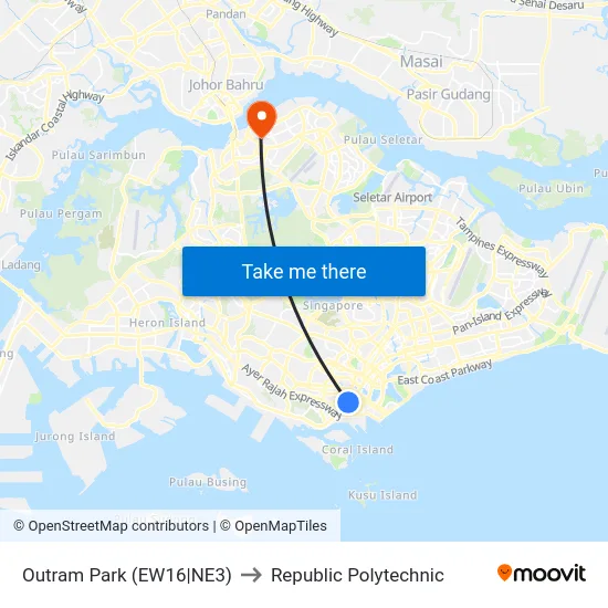 Outram Park (EW16|NE3) to Republic Polytechnic map