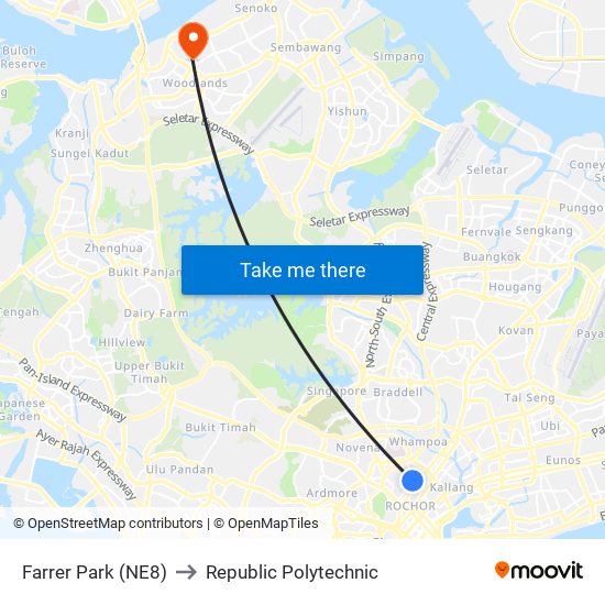 Farrer Park (NE8) to Republic Polytechnic map