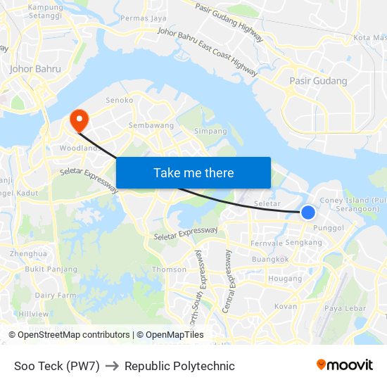 Soo Teck (PW7) to Republic Polytechnic map