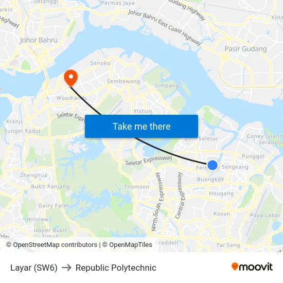 Layar (SW6) to Republic Polytechnic map