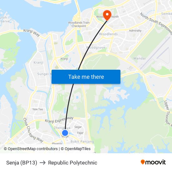 Senja (BP13) to Republic Polytechnic map