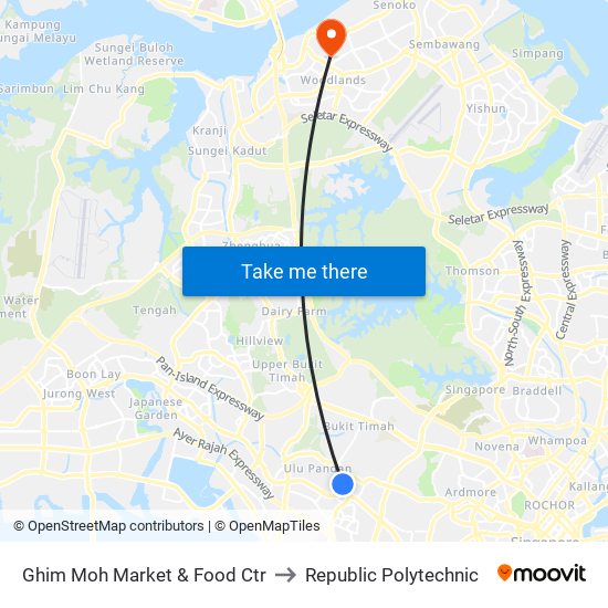 Ghim Moh Market & Food Ctr to Republic Polytechnic map