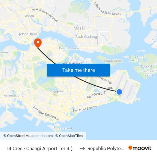 T4 Cres - Changi Airport Ter 4 (95209) to Republic Polytechnic map