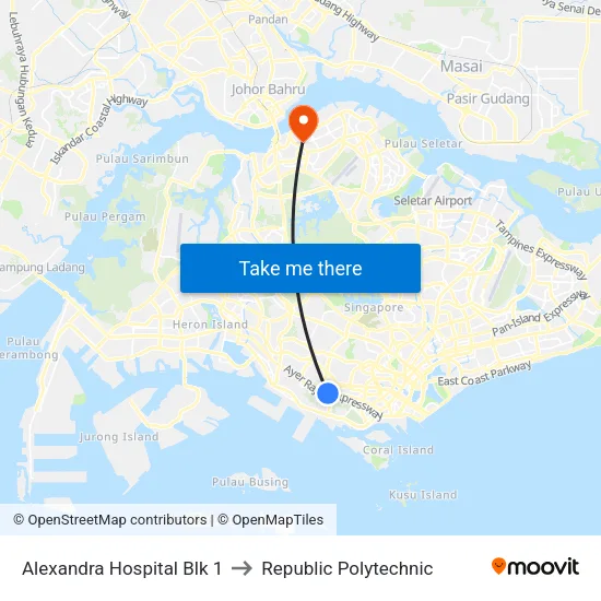 Alexandra Hospital Blk 1 to Republic Polytechnic map