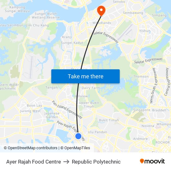 Ayer Rajah Food Centre to Republic Polytechnic map