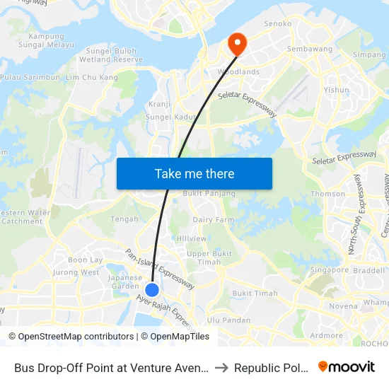 Bus Drop-Off Point at Venture Avenue (Opp Big Box) to Republic Polytechnic map