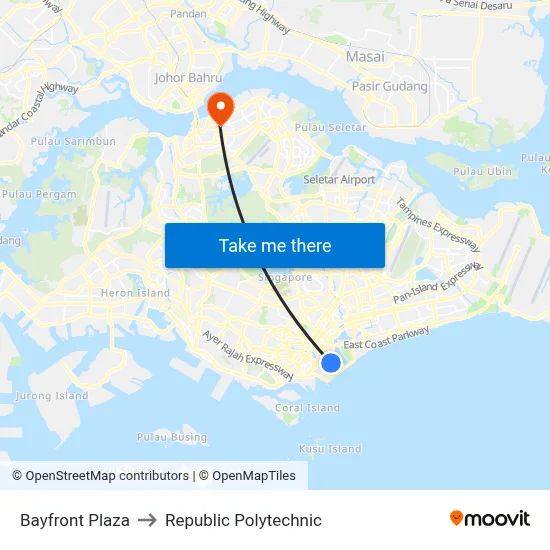 Bayfront Plaza to Republic Polytechnic map