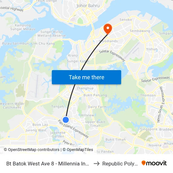 Bt Batok West Ave 8 - Millennia Institute (40329) to Republic Polytechnic map